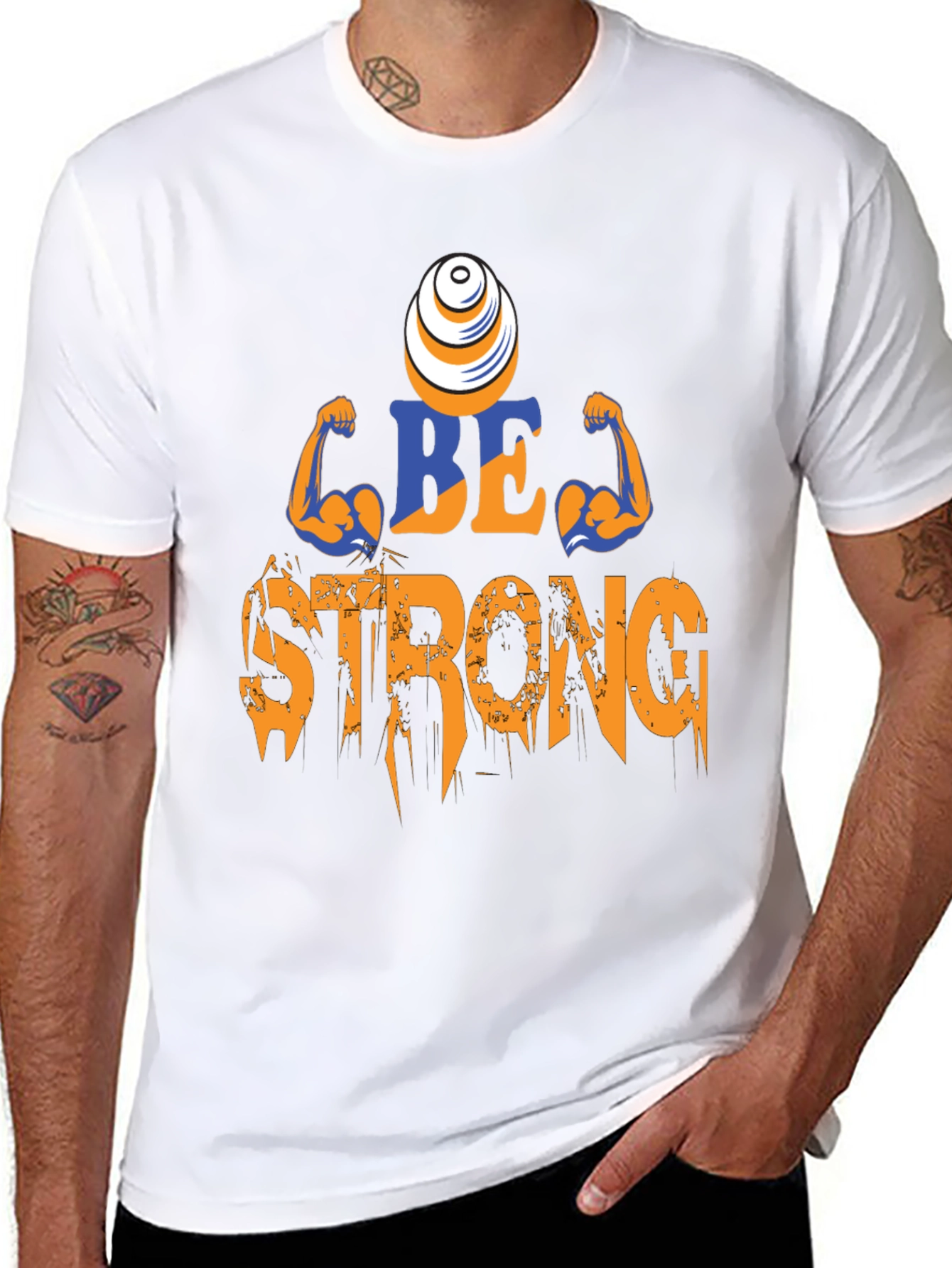 Camiseta Negra Be Strong - Diseño Motivacional