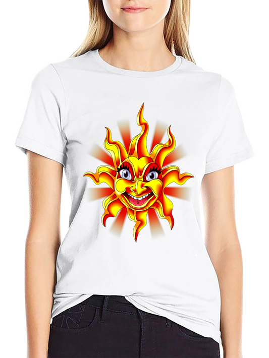 Camiseta Negra con Sol Sonriente para Hombre