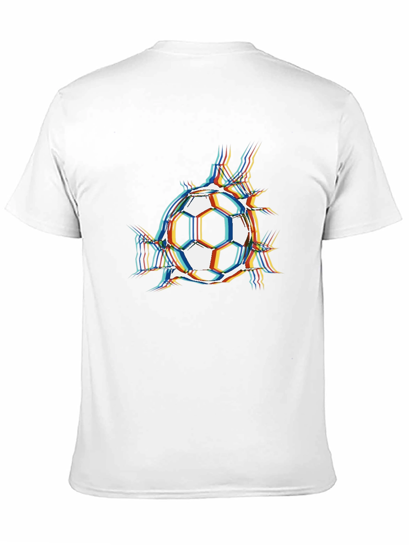 Camiseta Negra con Diseño de Balón de Fútbol Abstracto