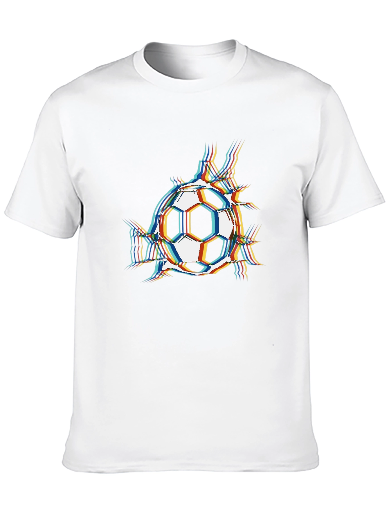 Camiseta Negra con Diseño de Balón de Fútbol Abstracto