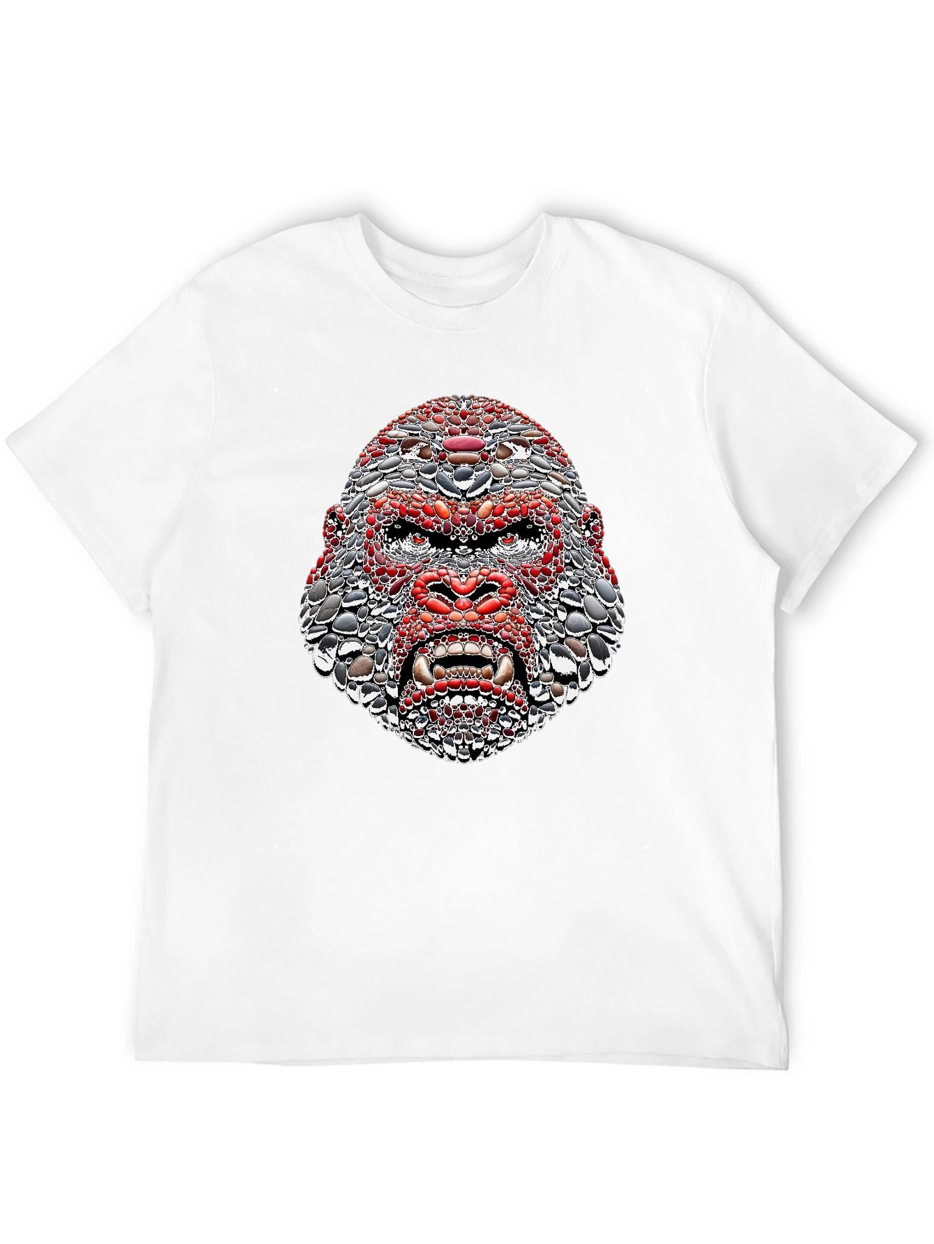 Camiseta Negra con Diseño de Gorila Abstracto