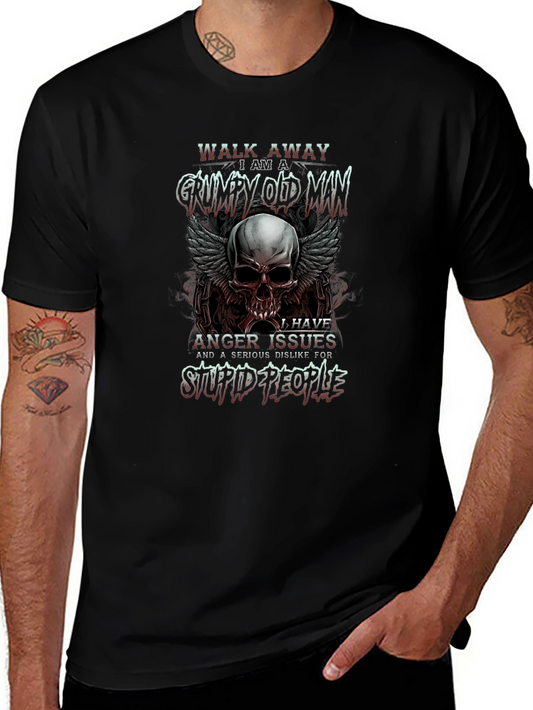 Camiseta Hombre Grumpy Old Man con Calavera