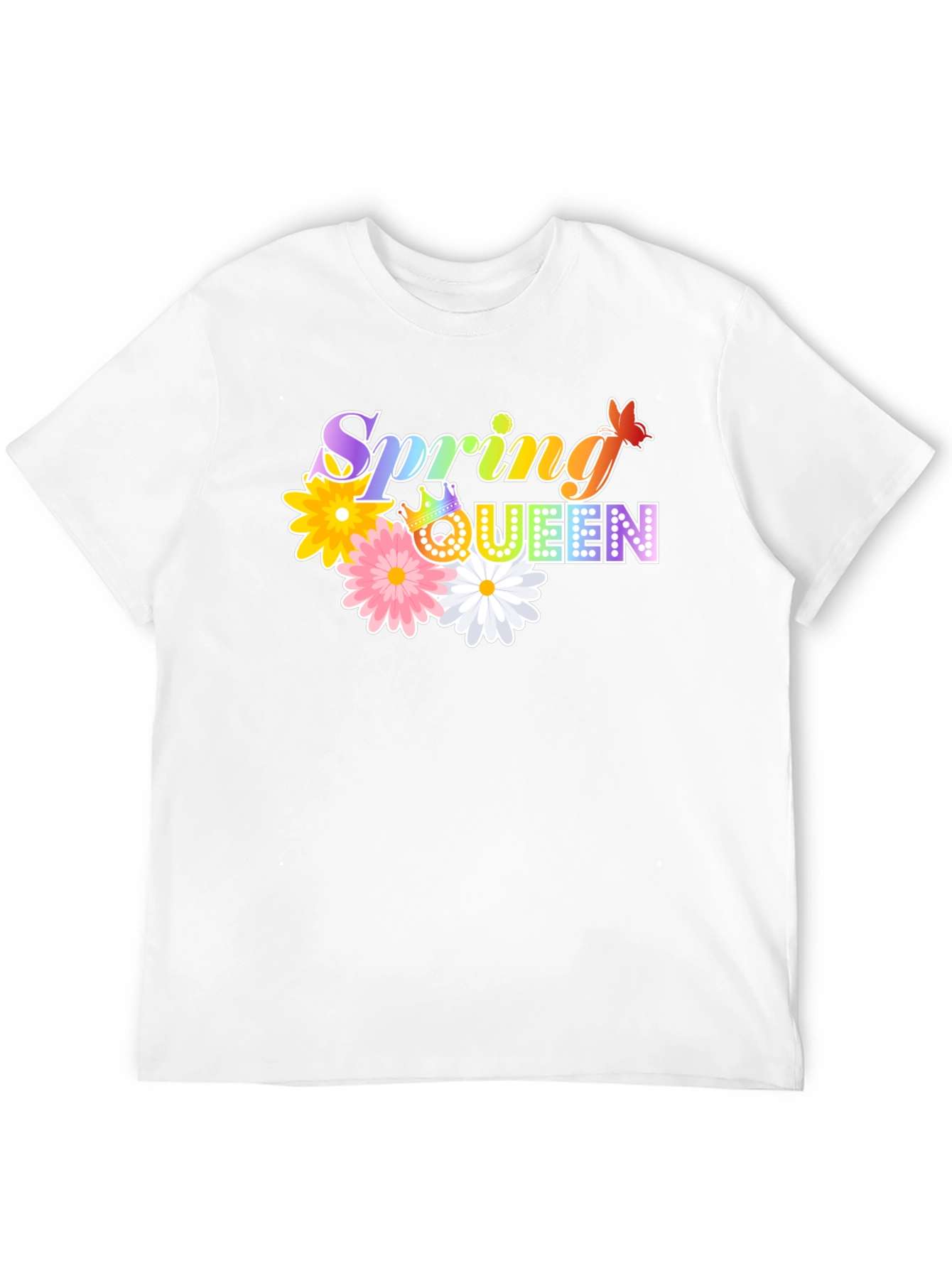 Camiseta Negra Spring Queen con Flores