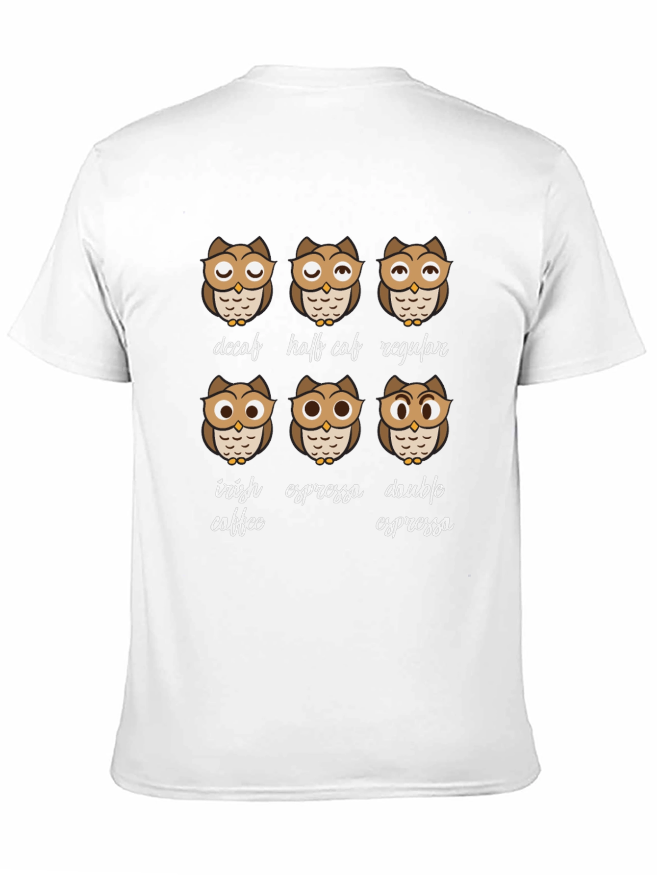 Camiseta Negra con Diseño de Búhos Cafeteros