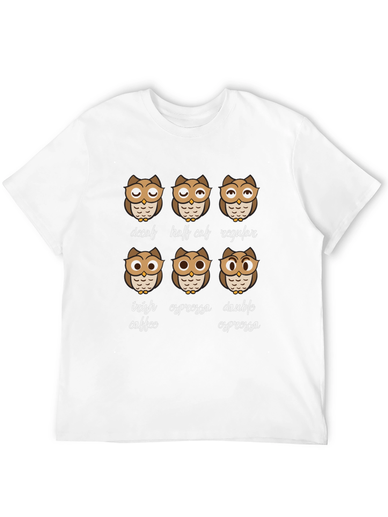 Camiseta Negra con Diseño de Búhos Cafeteros