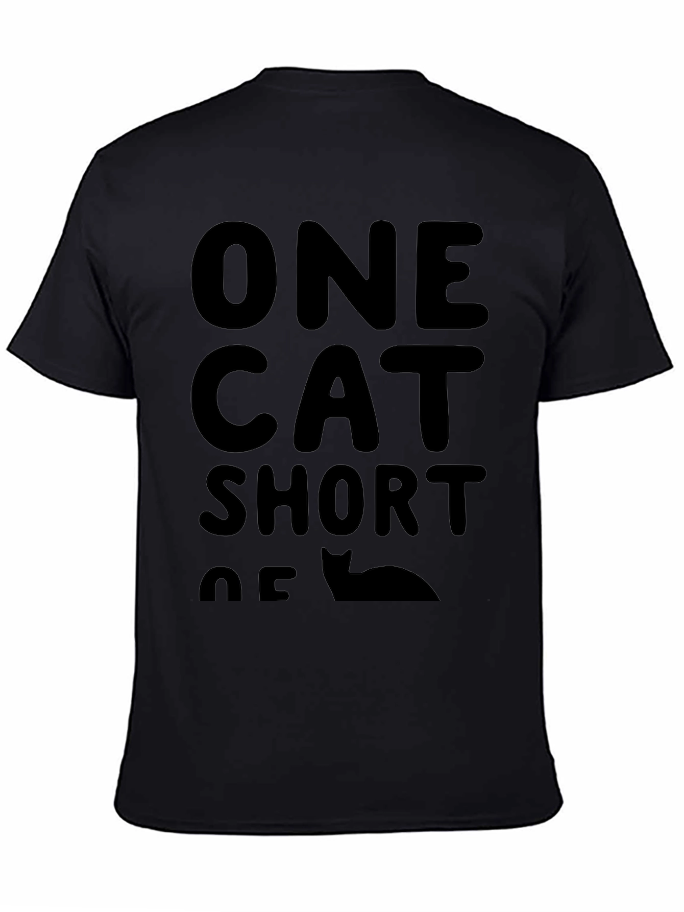 Camiseta Negra: One Cat Short Of