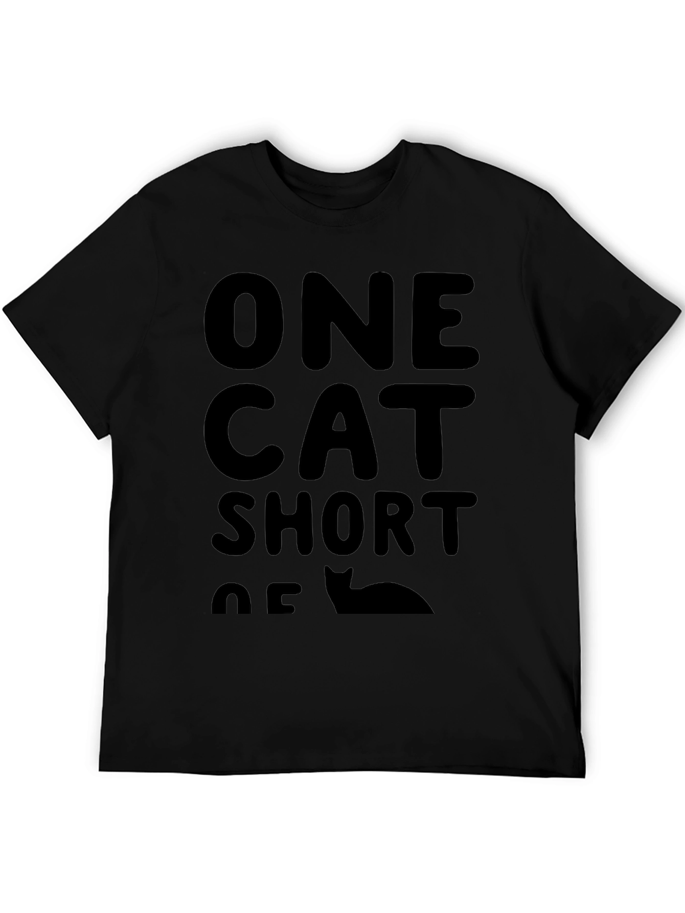 Camiseta Negra: One Cat Short Of