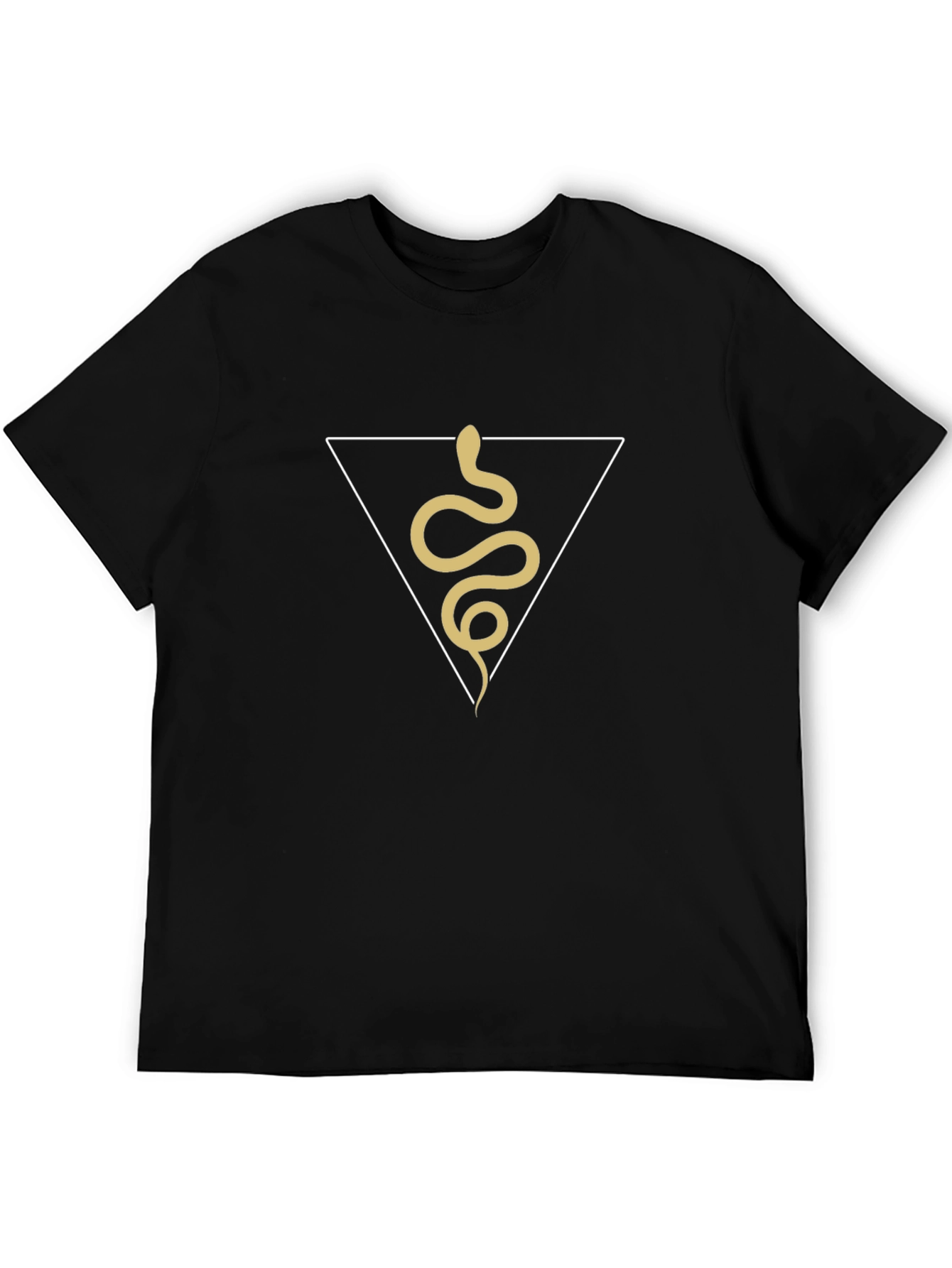 Camiseta Negra con Serpiente en Triángulo