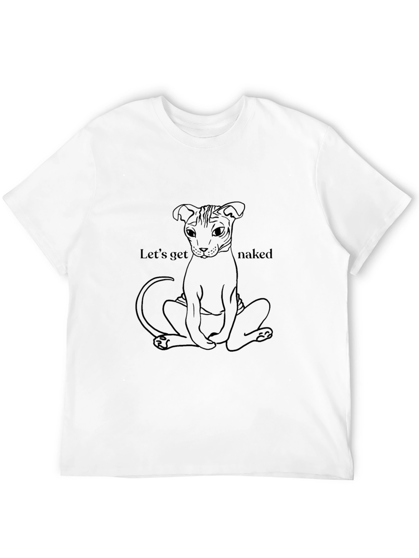 Camiseta Negra: Gato Vamos a Desnudarnos