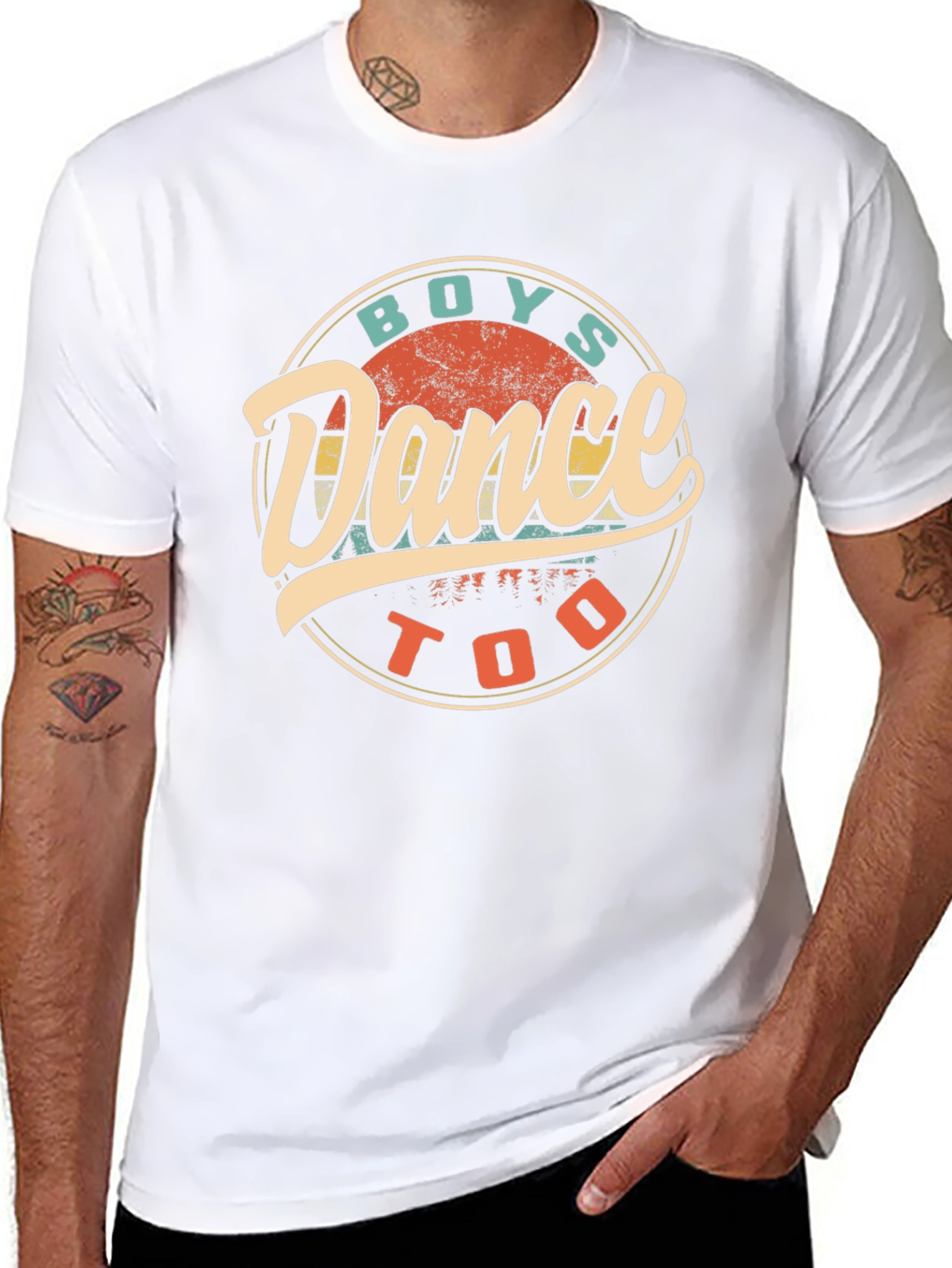 Camiseta Negra Retro Boys Dance Too