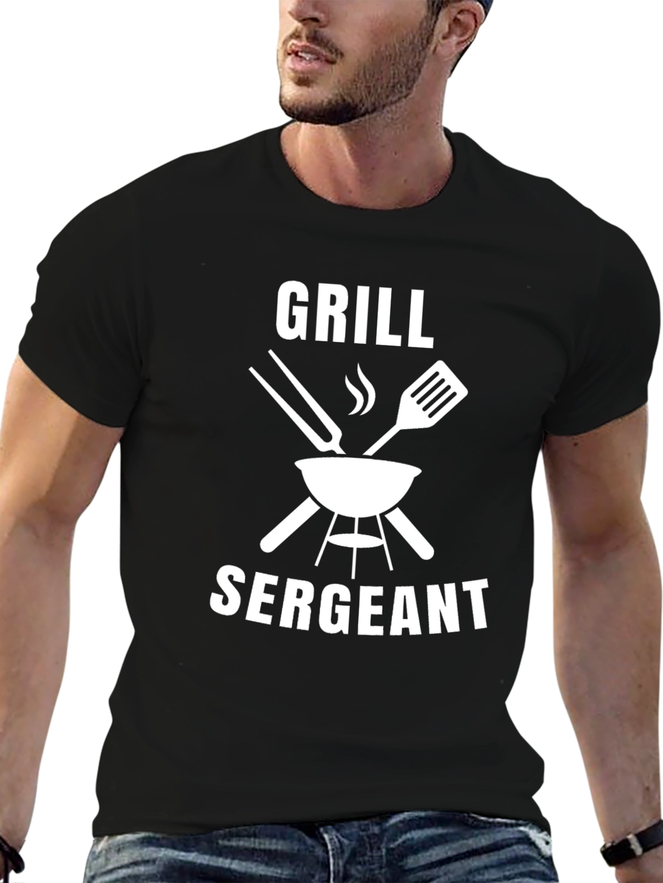 Camiseta Negra Grill Sergeant para Parrilleros Expertos