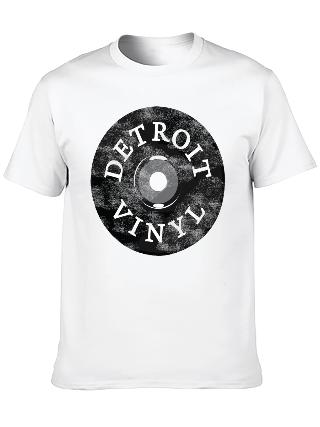 Camiseta Negra Detroit Vinyl - Estilo Retro