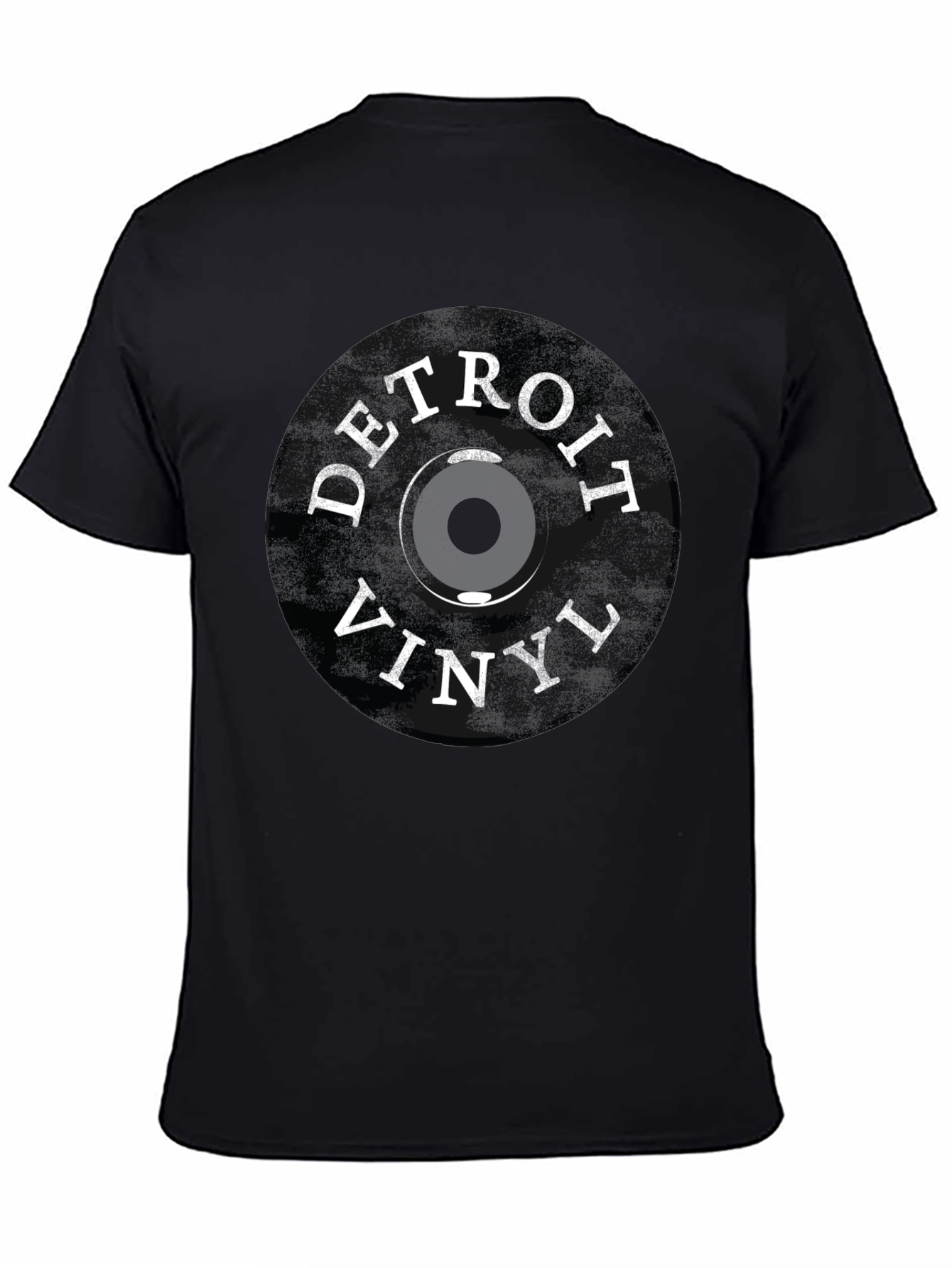 Camiseta Negra Detroit Vinyl - Estilo Retro