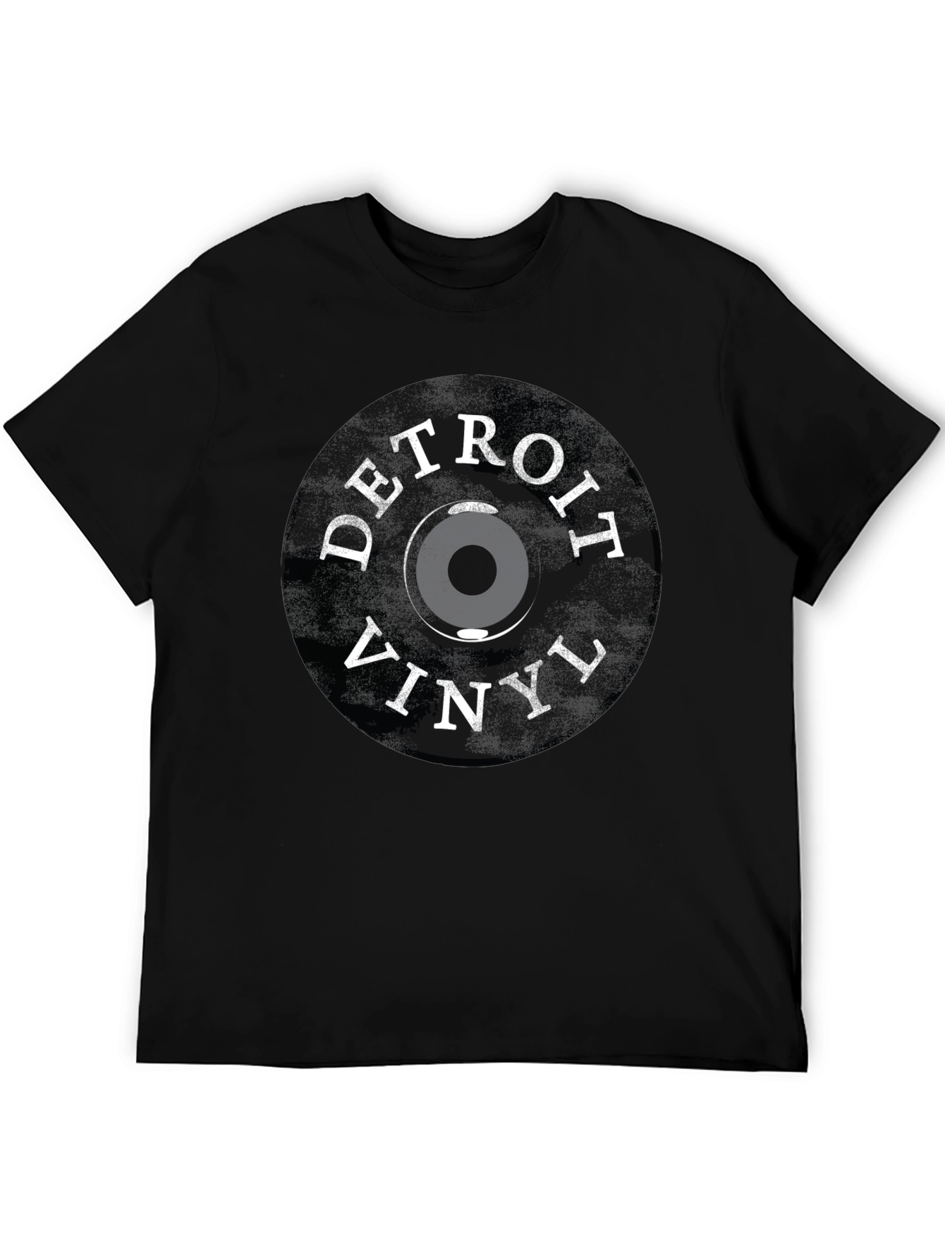 Camiseta Negra Detroit Vinyl - Estilo Retro
