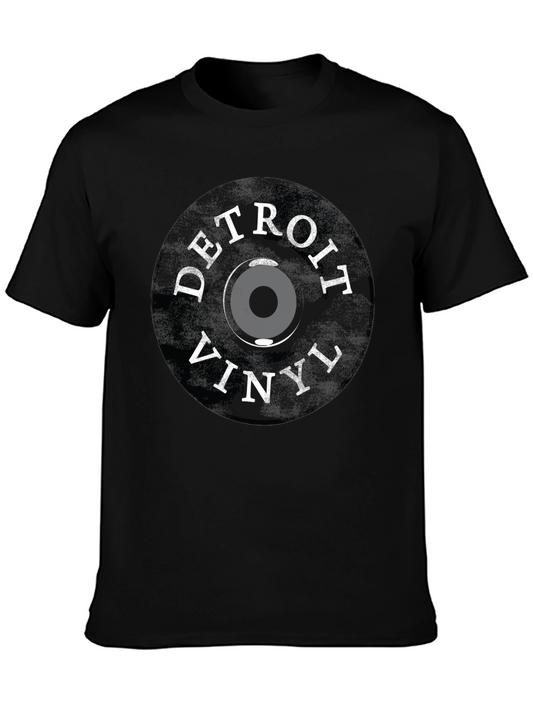 Camiseta Negra Detroit Vinyl - Estilo Retro