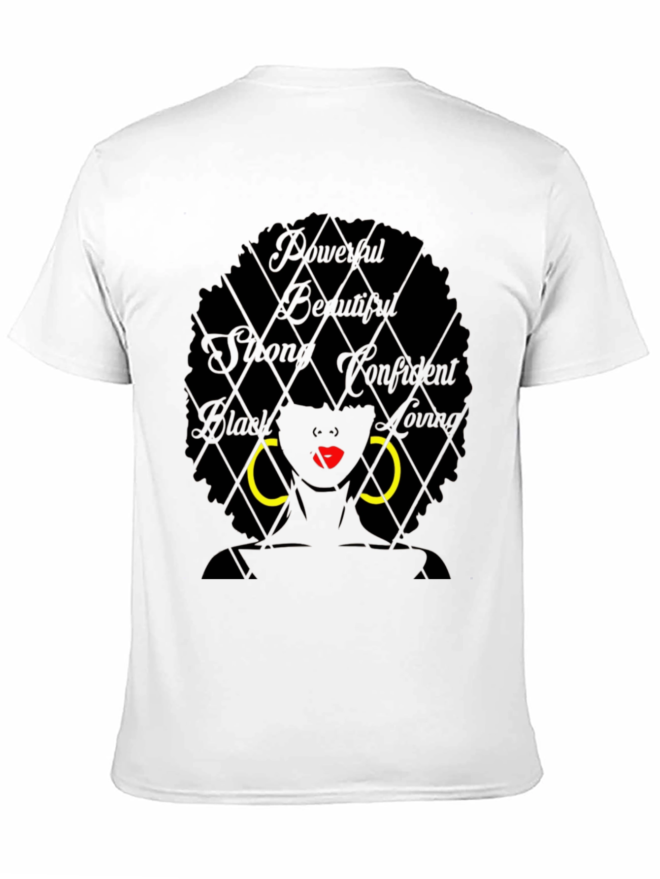 Camiseta Negra con Diseño de Mujer Afro