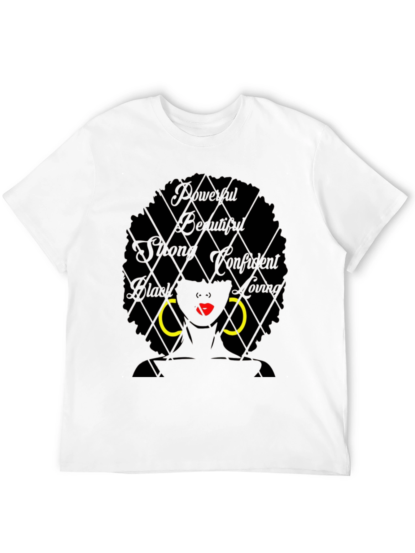 Camiseta Negra con Diseño de Mujer Afro