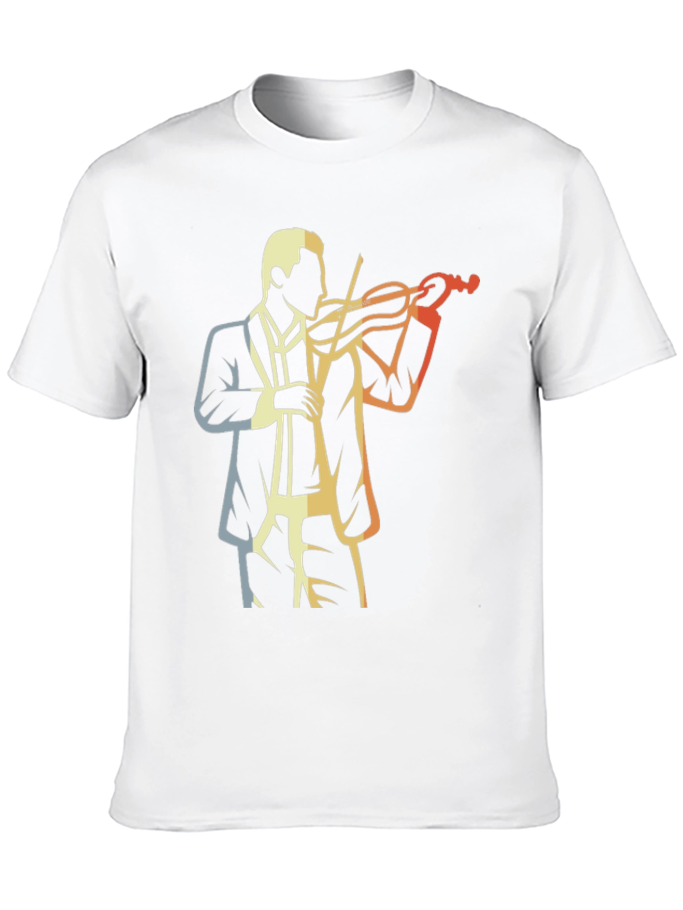 Camiseta Negra con Diseño de Violinista Retro