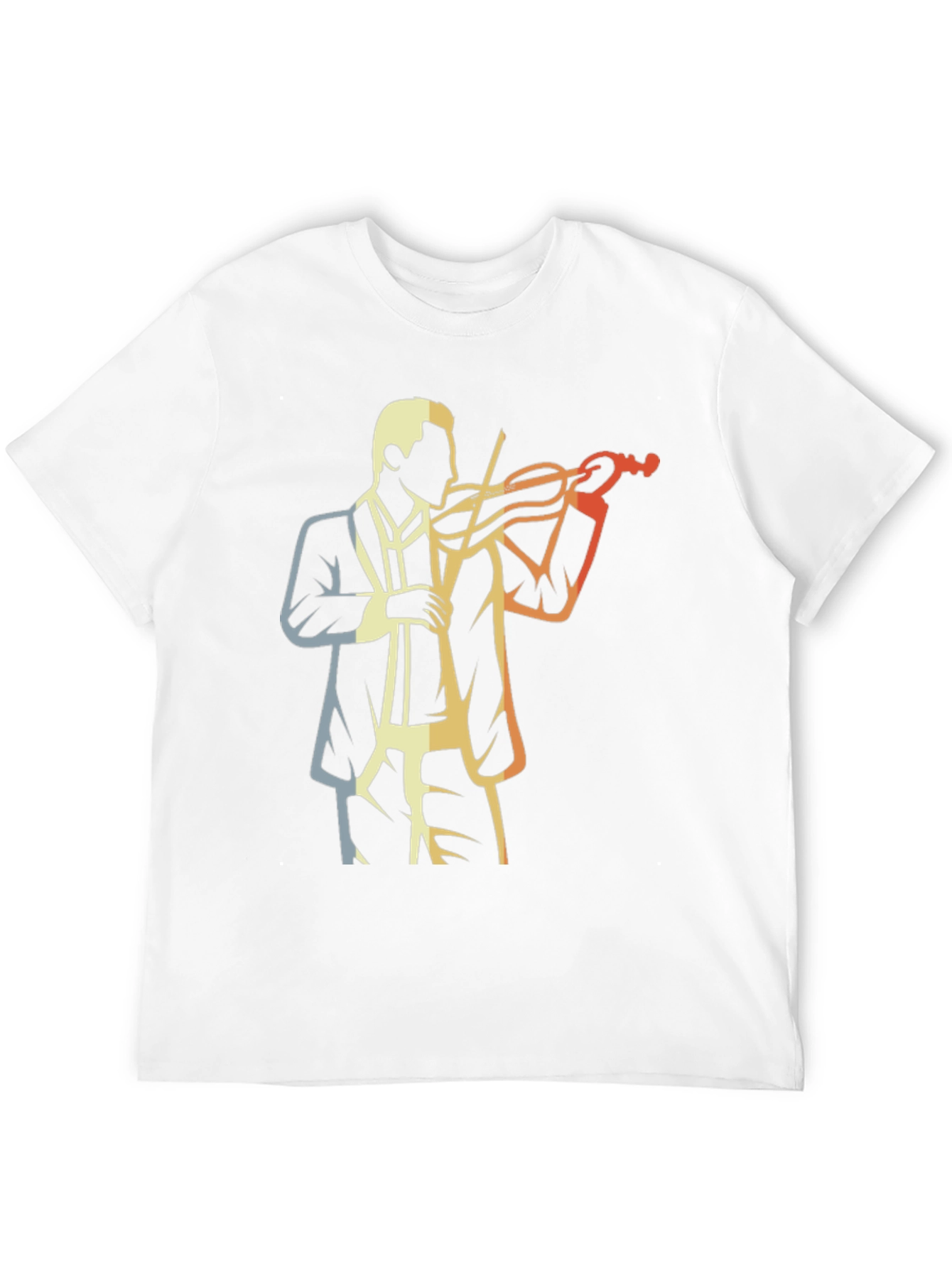 Camiseta Negra con Diseño de Violinista Retro