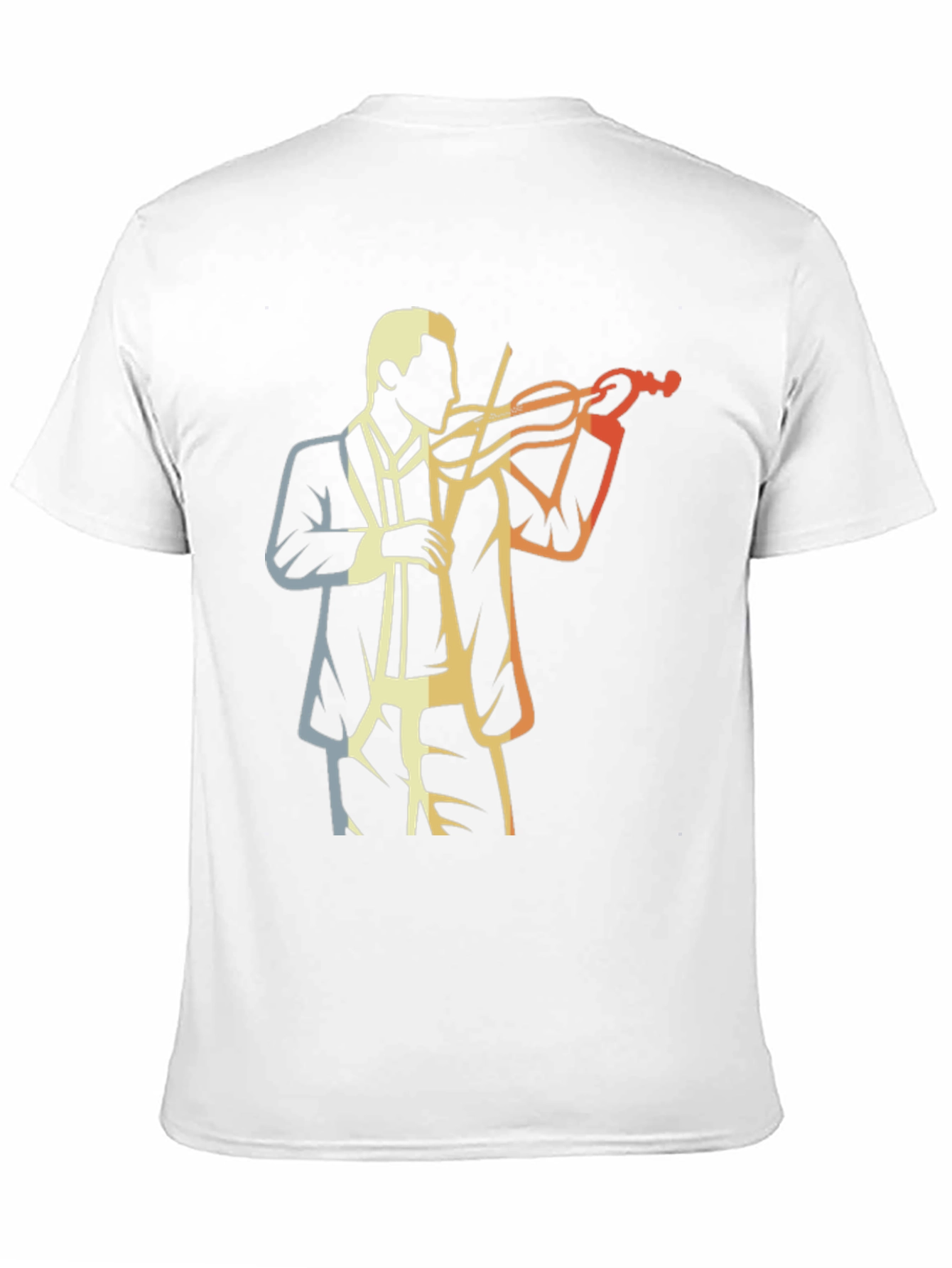 Camiseta Negra con Diseño de Violinista Retro