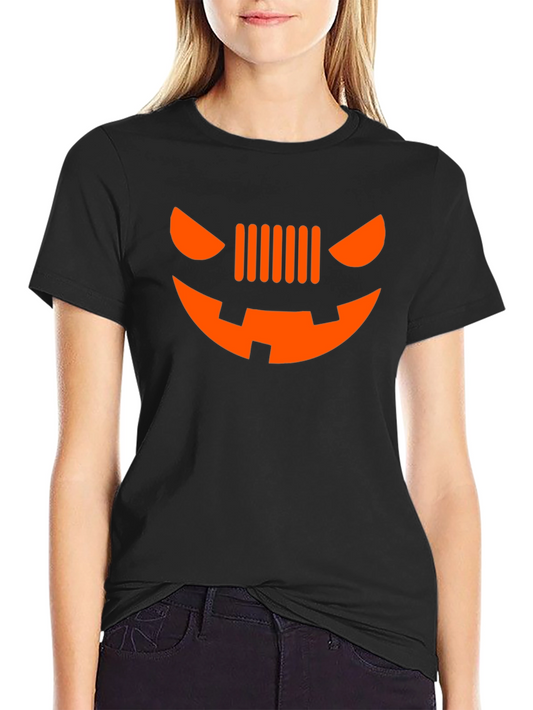 Camiseta Halloween Cara Calabaza Coche