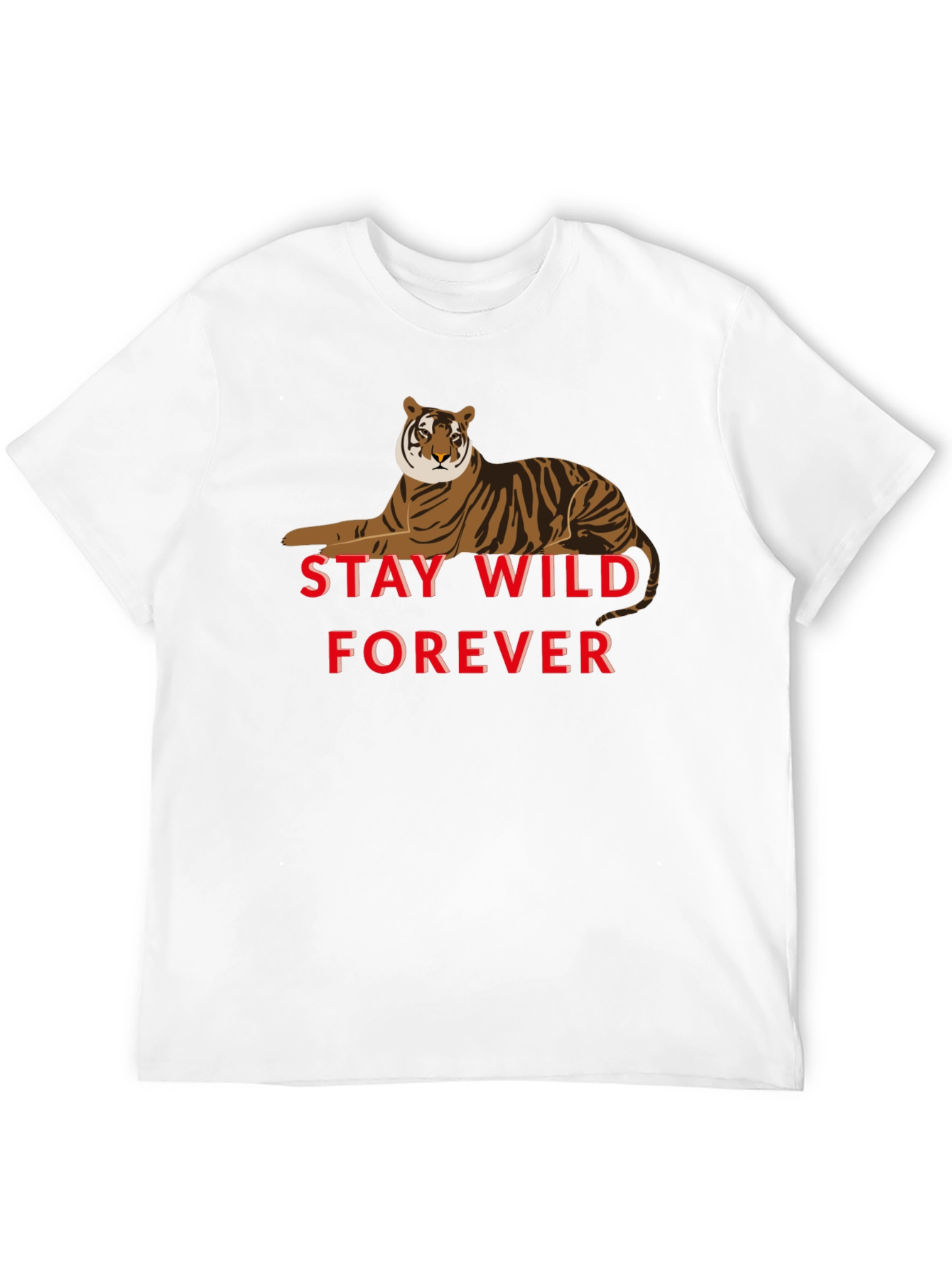 Camiseta Negra Stay Wild Forever con Tigre