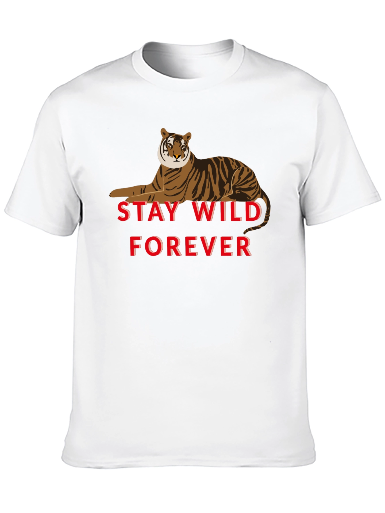 Camiseta Negra Stay Wild Forever con Tigre