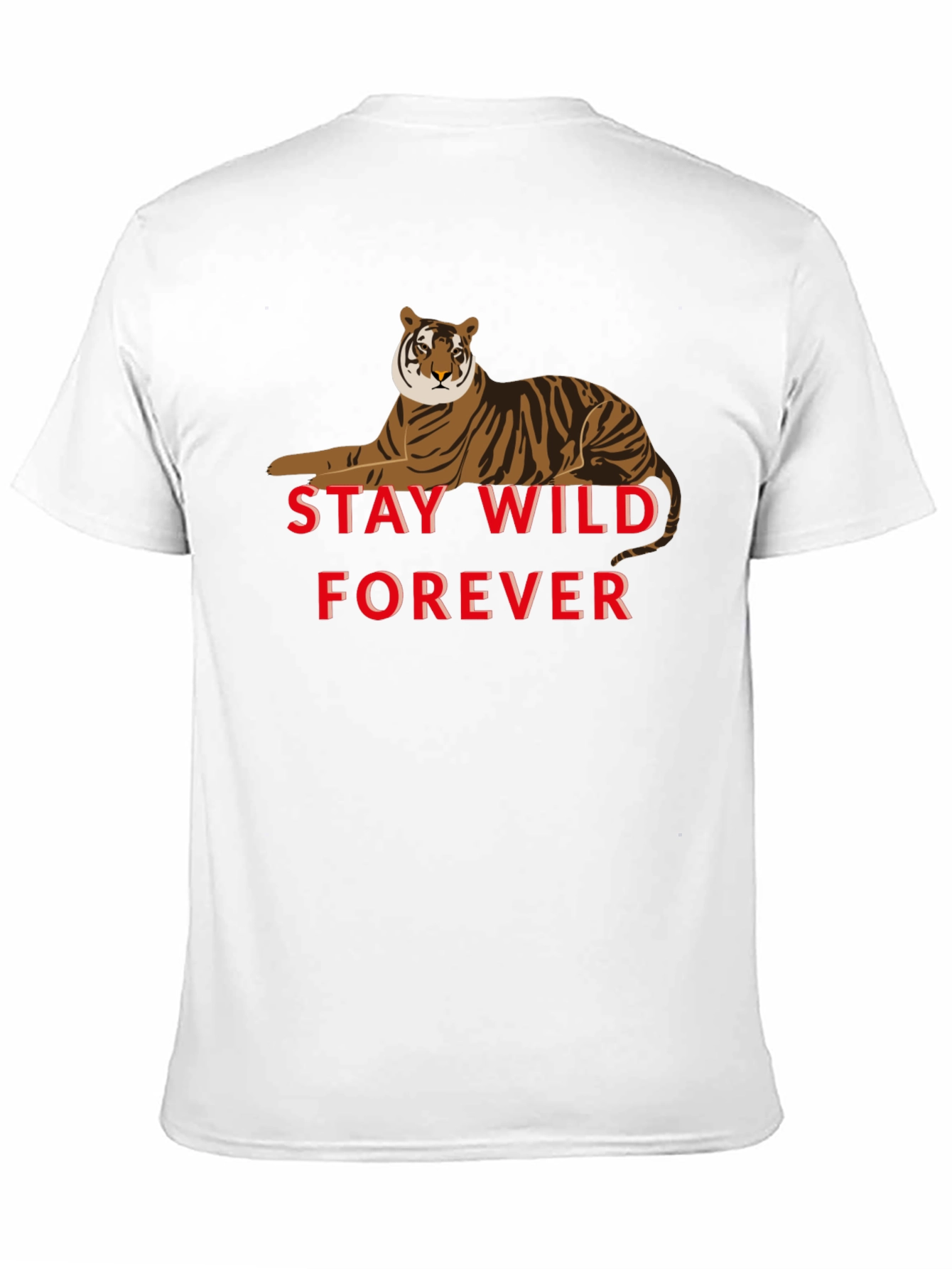 Camiseta Negra Stay Wild Forever con Tigre