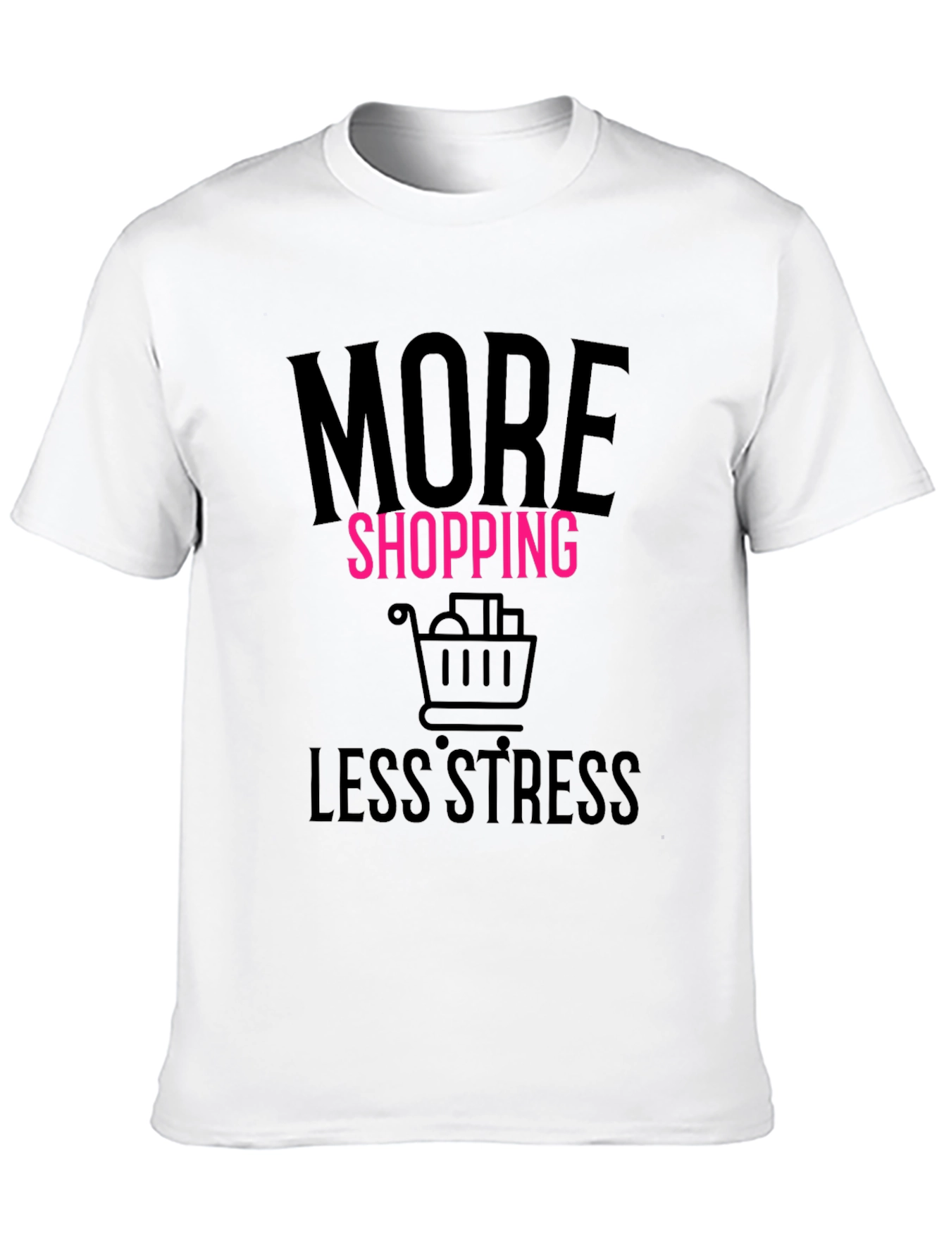 Camiseta Negra Más Compras Menos Estrés