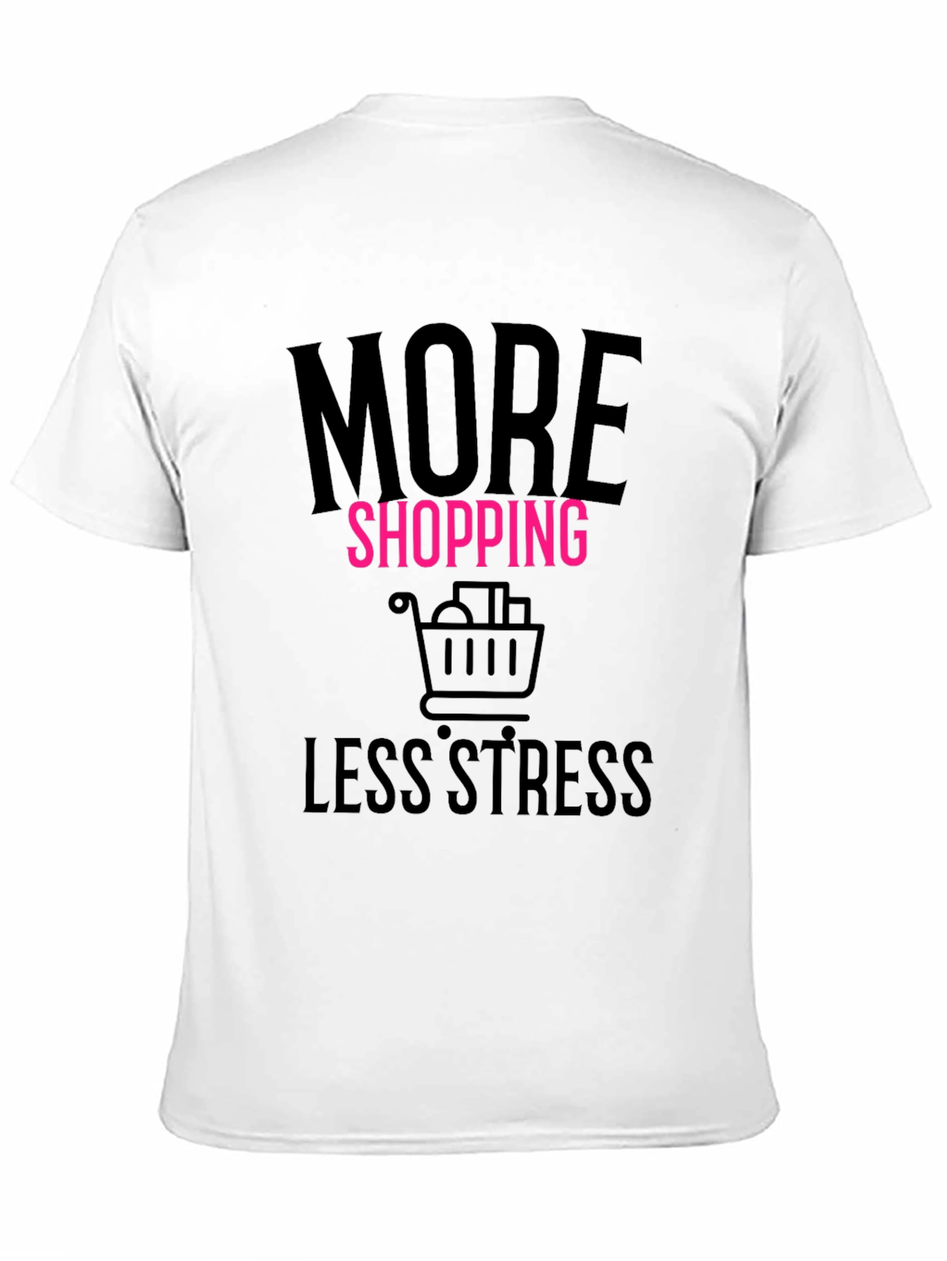 Camiseta Negra Más Compras Menos Estrés