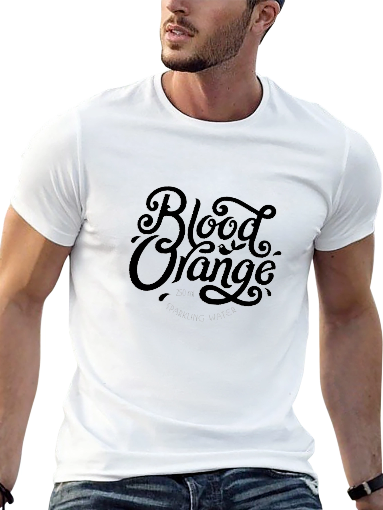 Camiseta Negra Estampada Blood Orange para Hombre