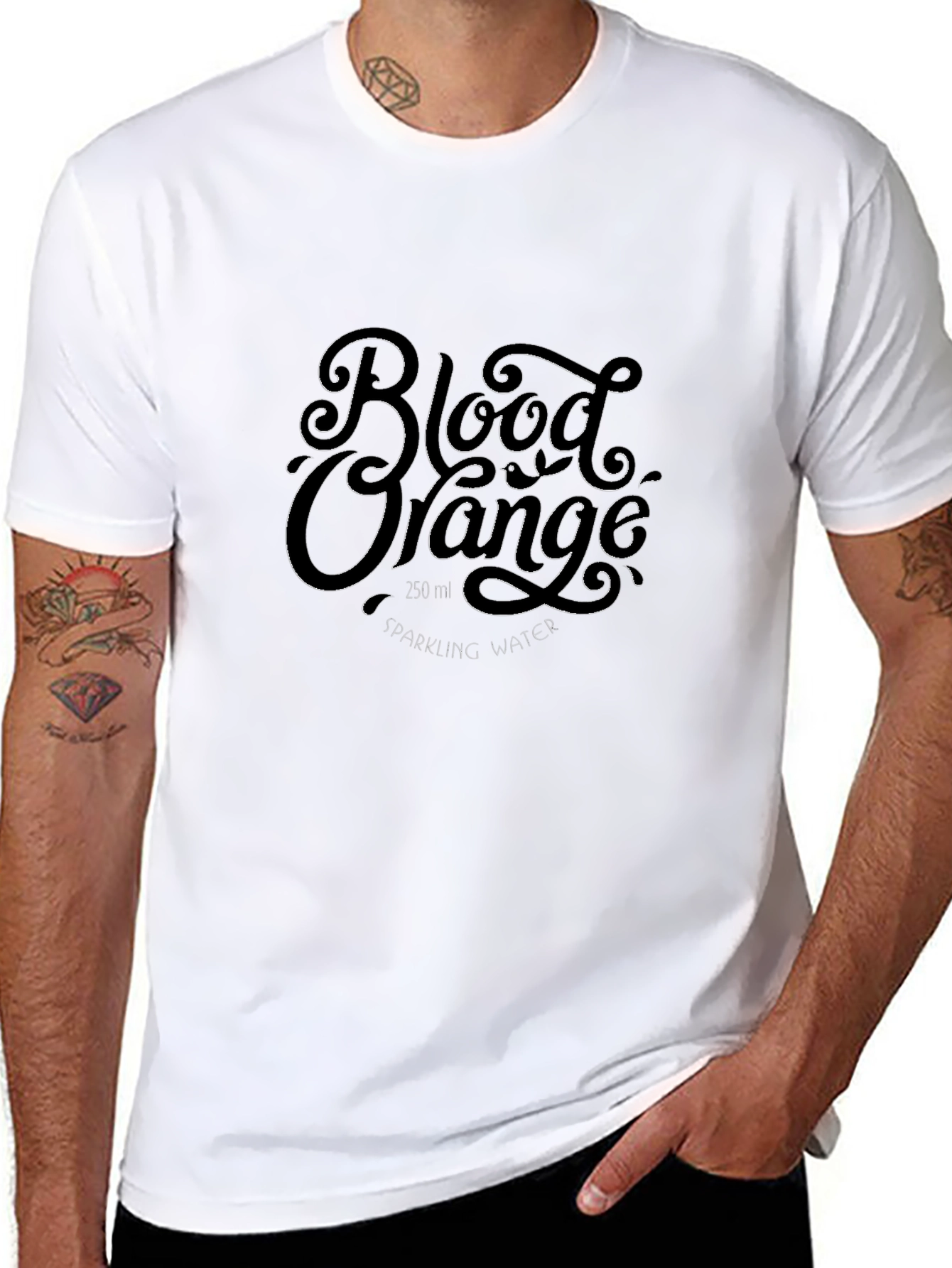 Camiseta Negra Estampada Blood Orange para Hombre