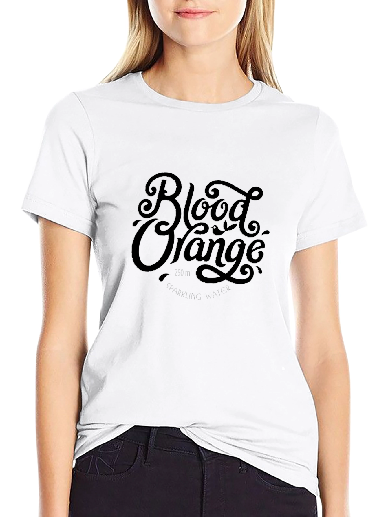 Camiseta Negra Estampada Blood Orange para Hombre