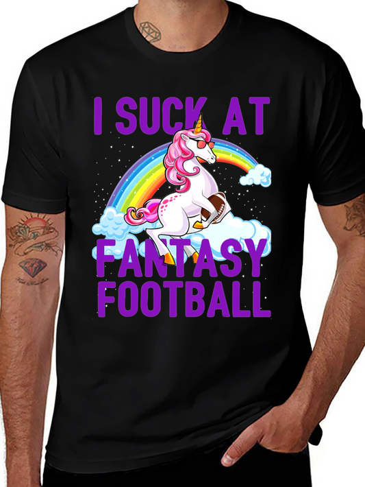 Camiseta Unicornio Fútbol Americano Fantasía - Negro