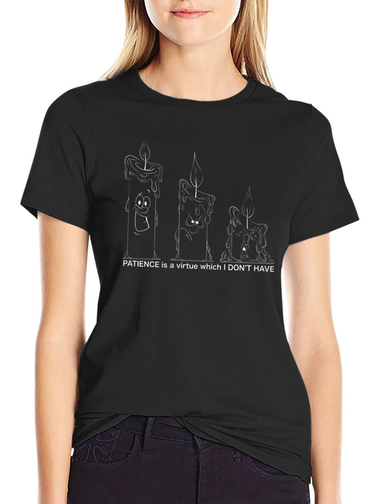 Camiseta Negra con Humor: Paciencia es una Virtud