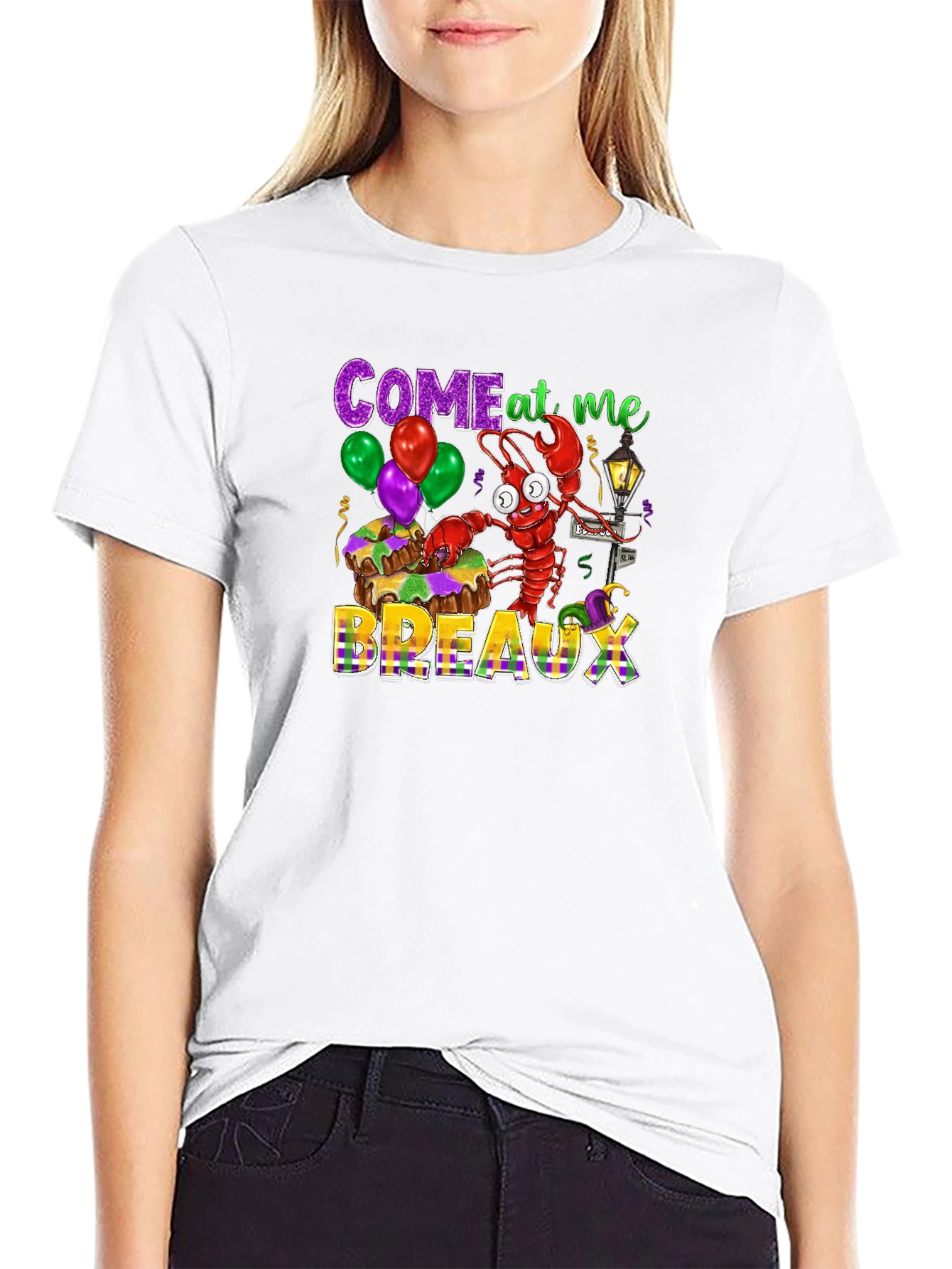 Camiseta Negra Come at me Breaux Mardi Gras