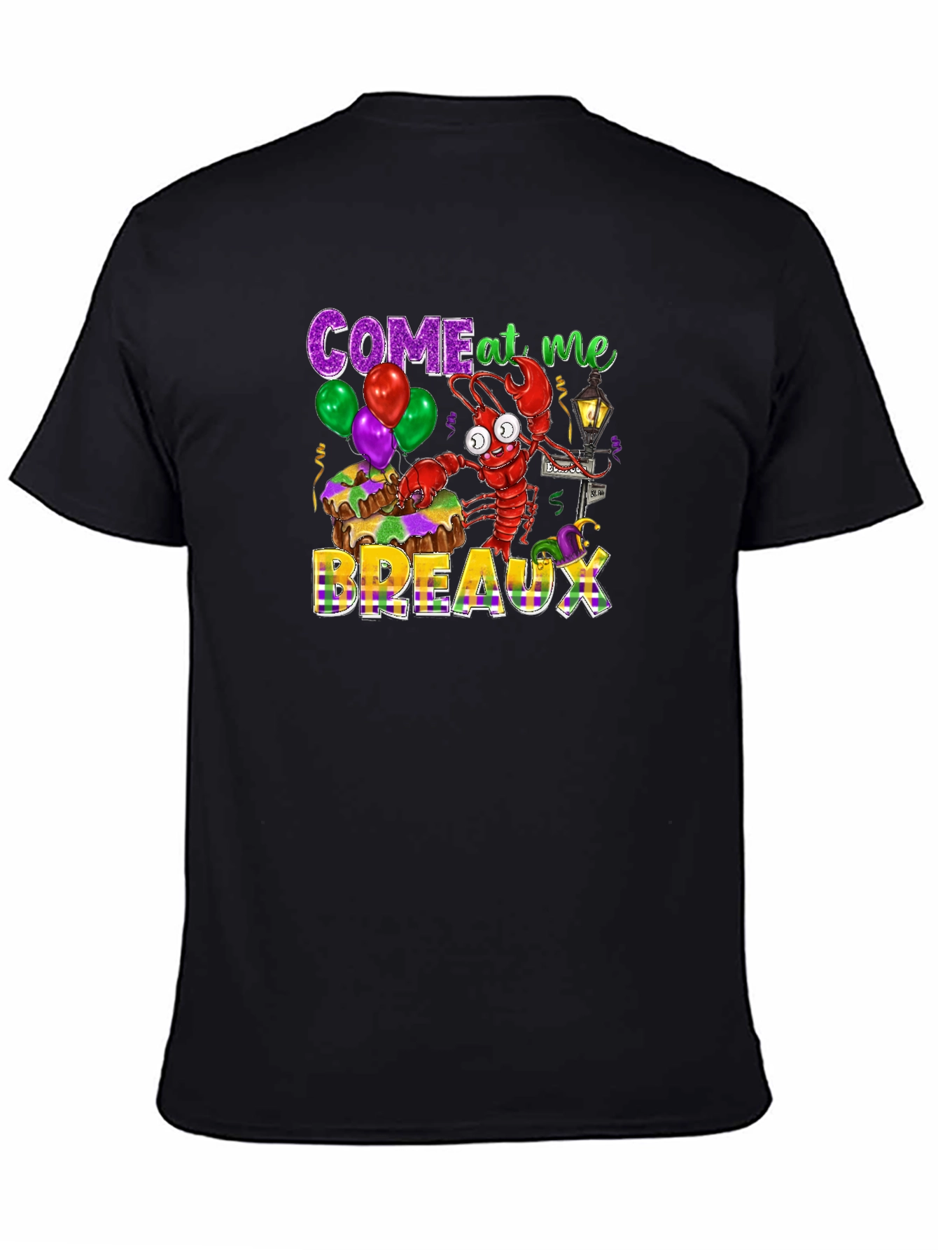 Camiseta Negra Come at me Breaux Mardi Gras