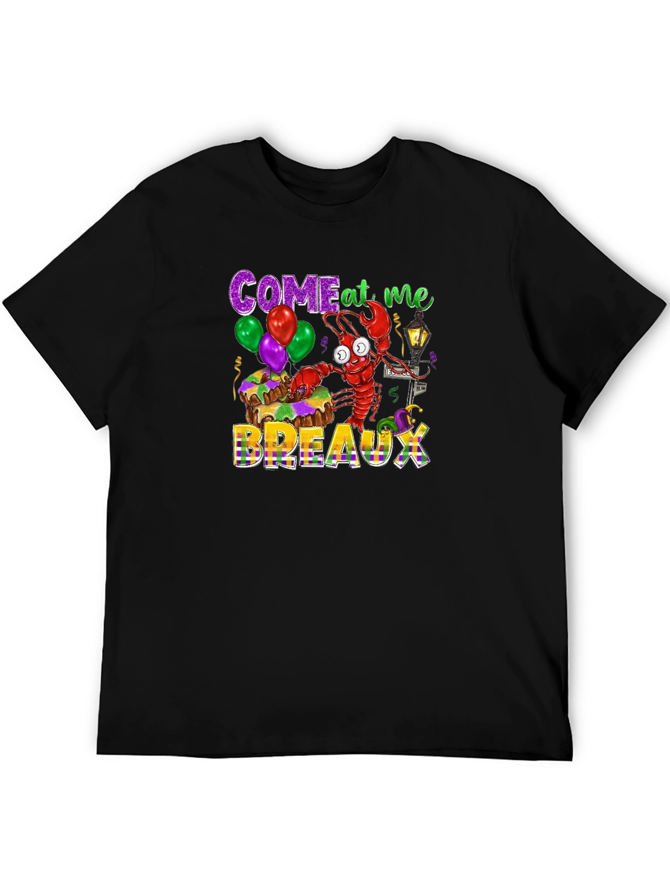Camiseta Negra Come at me Breaux Mardi Gras