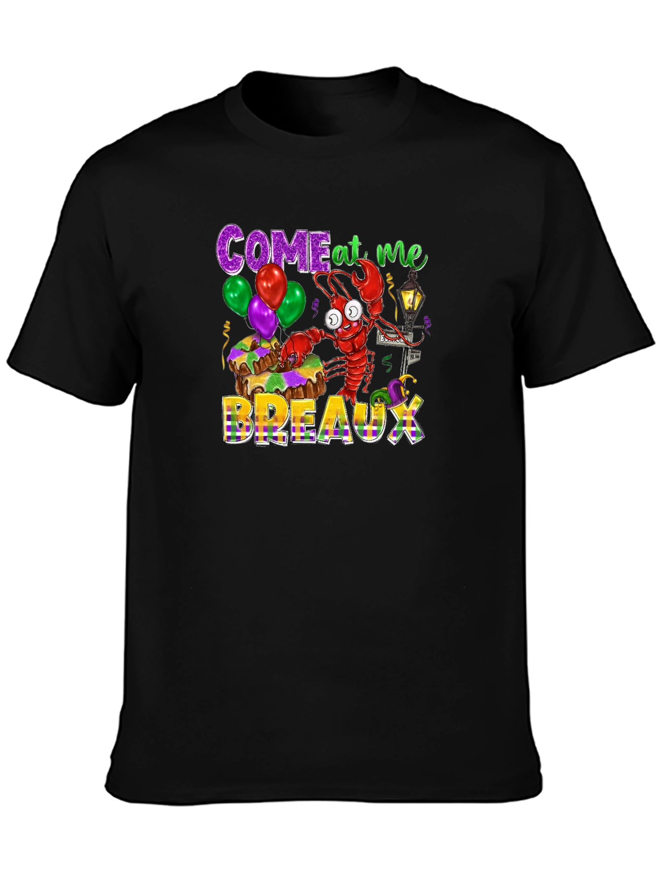 Camiseta Negra Come at me Breaux Mardi Gras