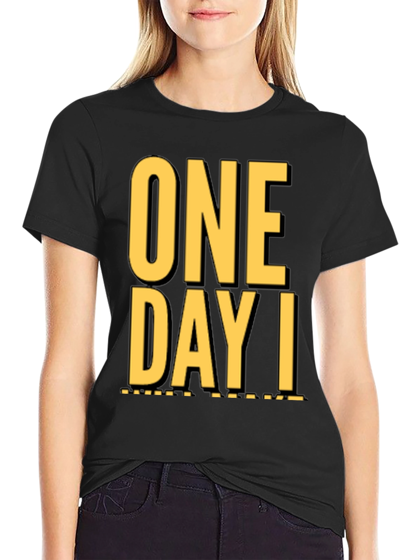 Camiseta Negra One Day I: Casual y con Estilo