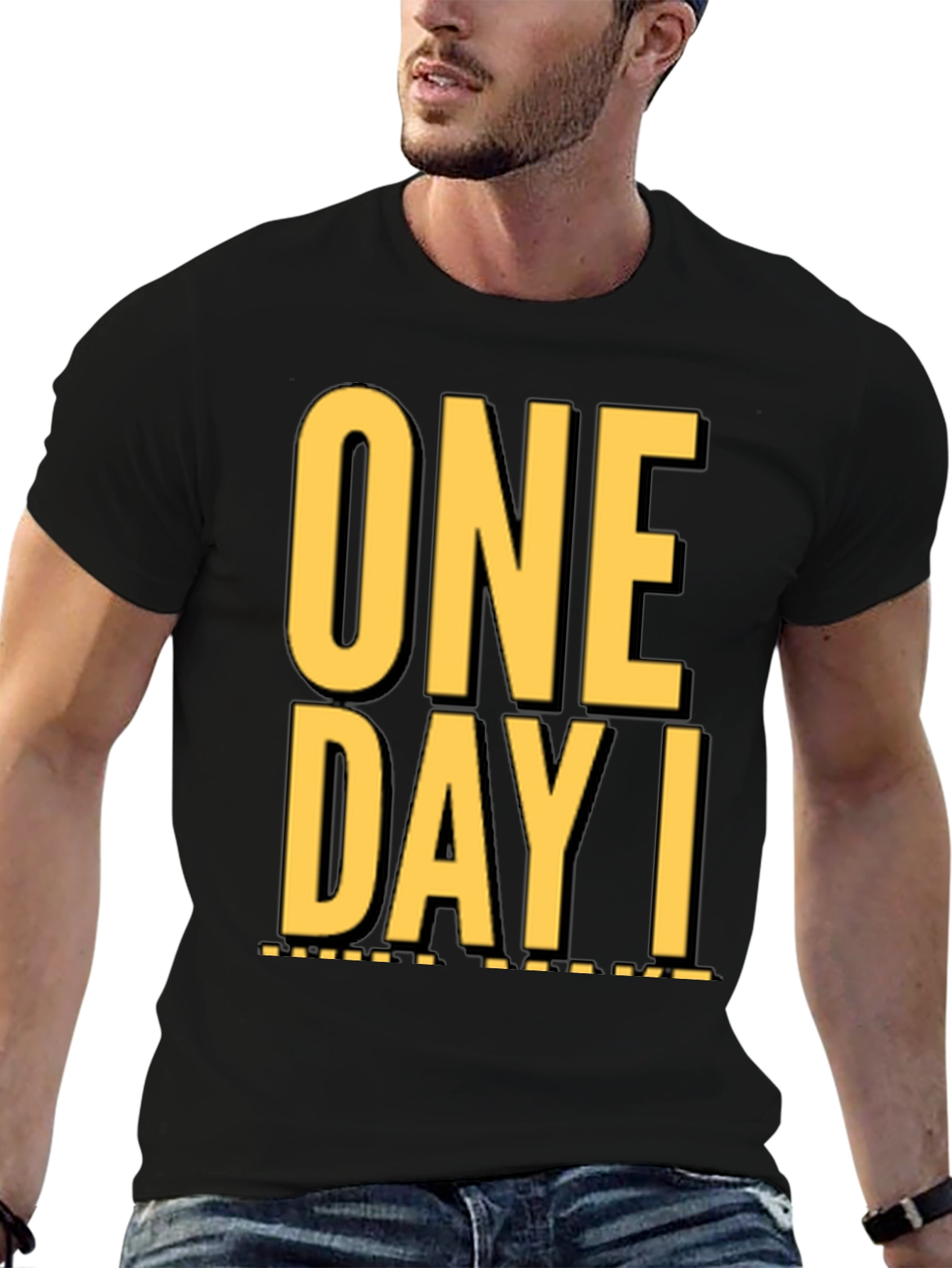 Camiseta Negra One Day I: Casual y con Estilo