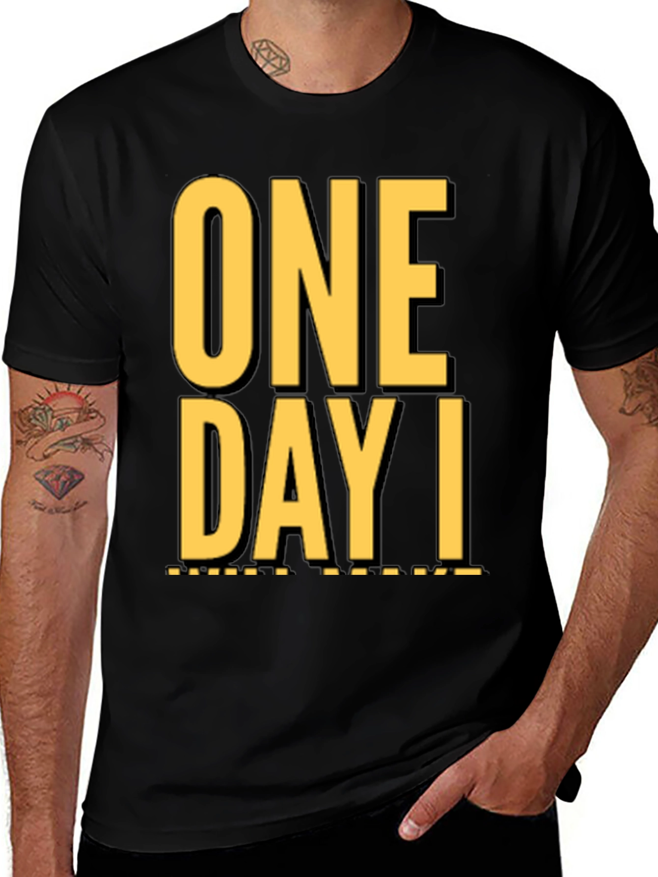 Camiseta Negra One Day I: Casual y con Estilo
