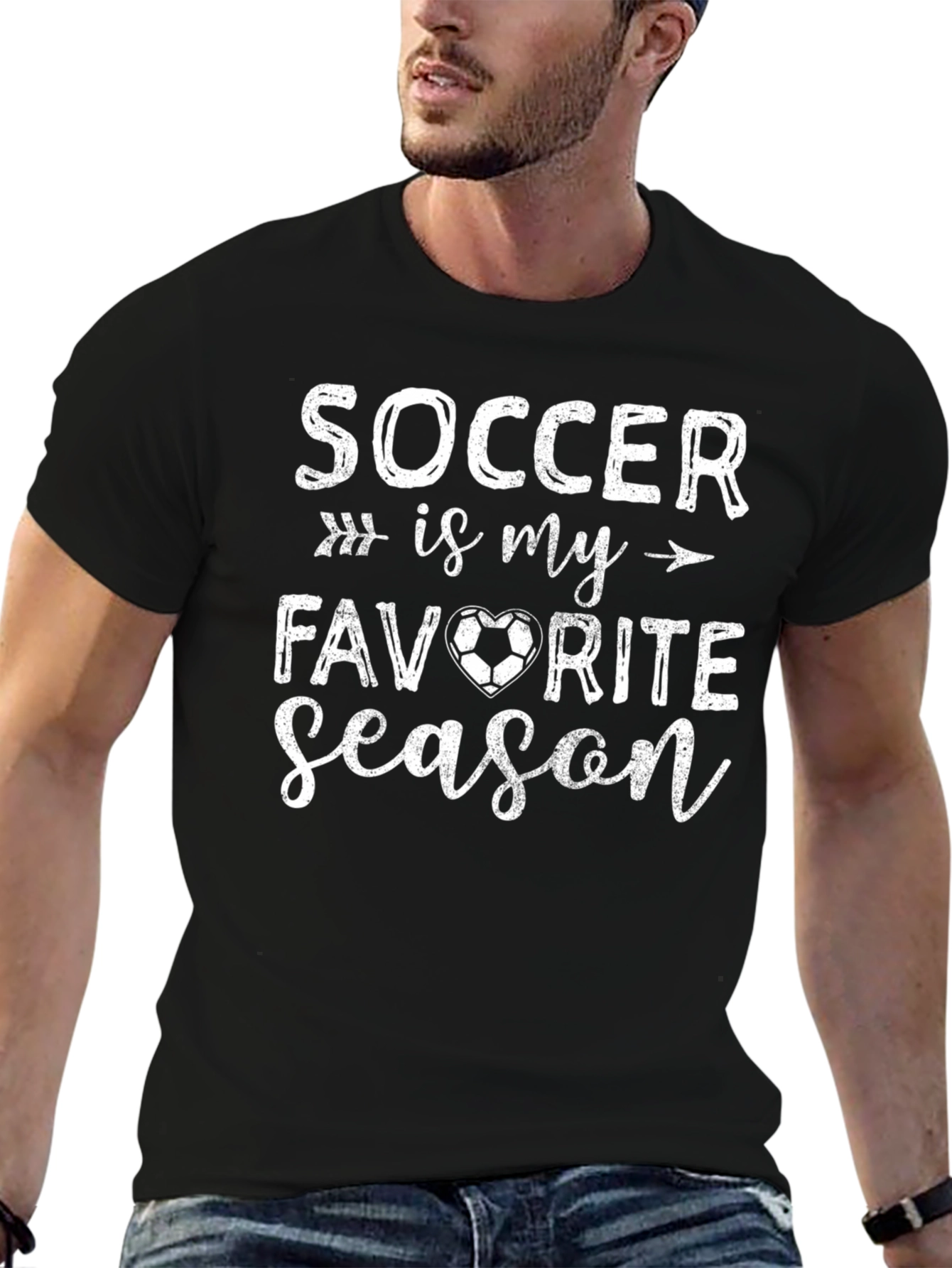 Camiseta Negra Soccer is My Favorite Season