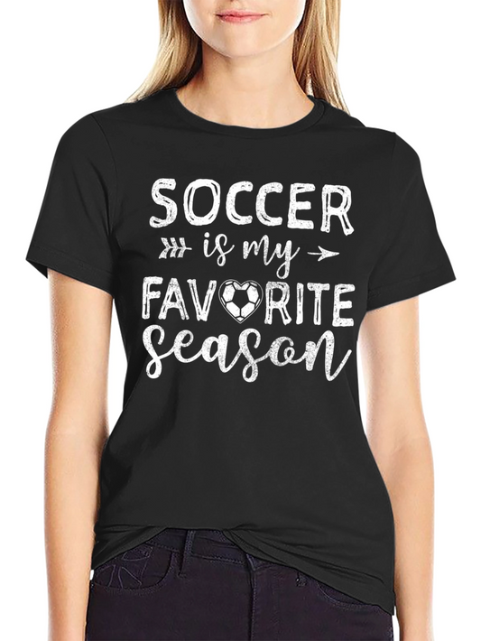 Camiseta Negra Soccer is My Favorite Season