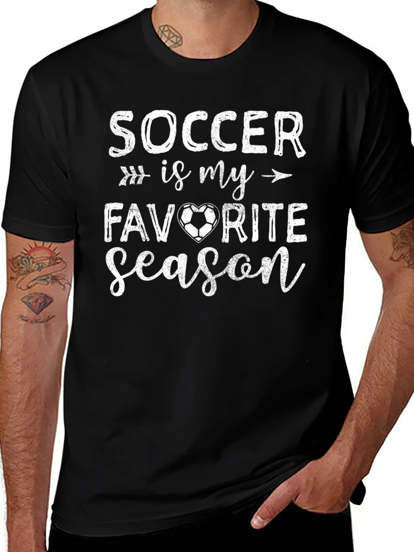 Camiseta Negra Soccer is My Favorite Season