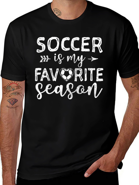 Camiseta Negra Soccer is My Favorite Season