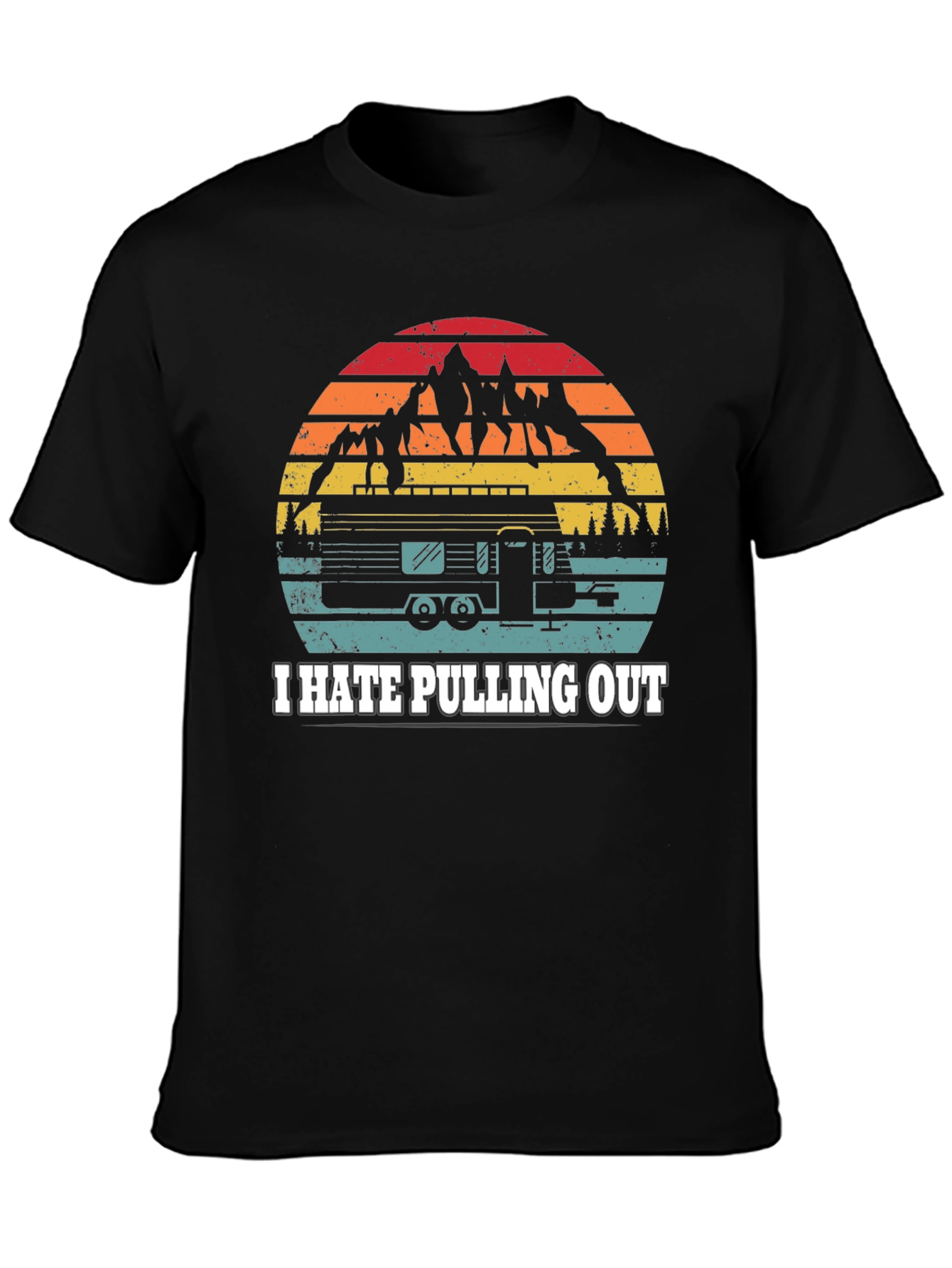 Camiseta Negra I Hate Pulling Out Camping