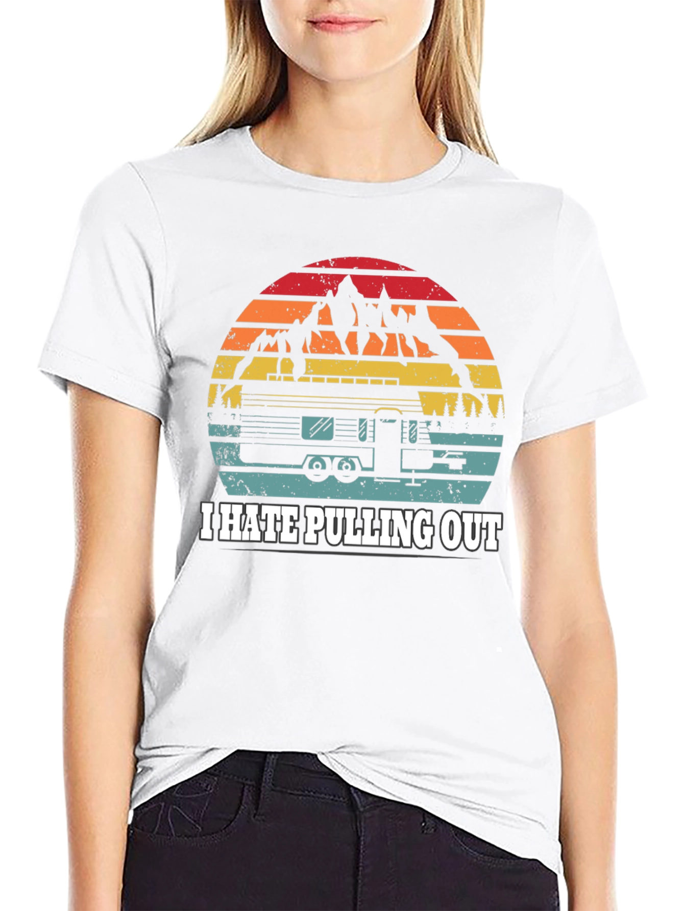 Camiseta Negra I Hate Pulling Out Camping
