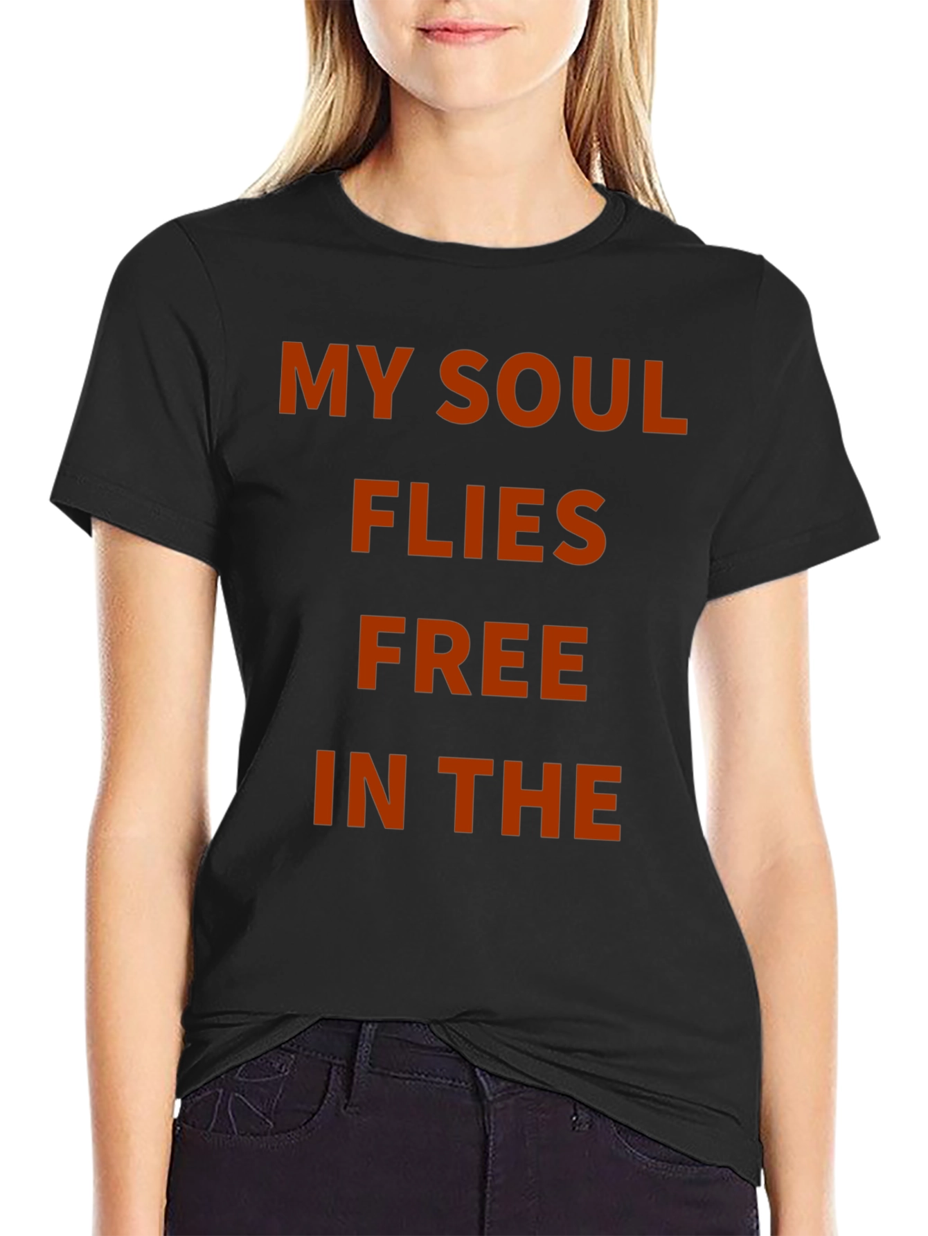 Camiseta Negra Mi Alma Vuela Libre