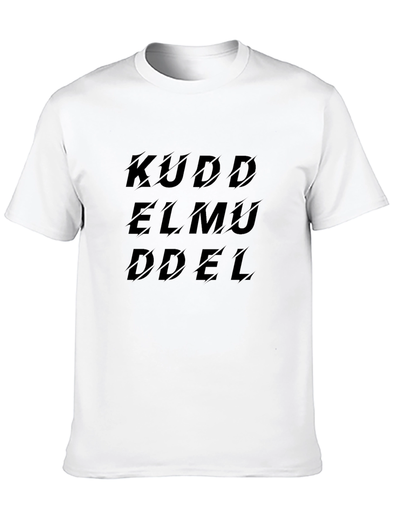 Camiseta Negra con Diseño Abstracto KUDD ELMU DDEL